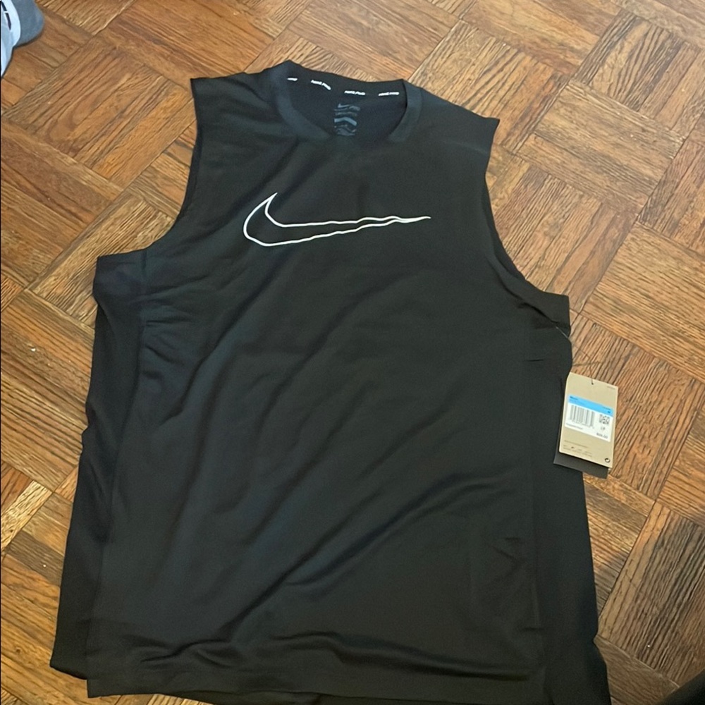 Nike Black Athletic Tank Top with Swoosh Logo